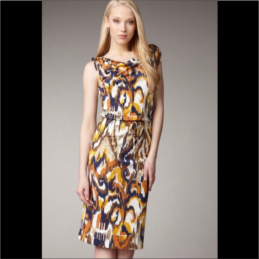 Tory Burch Printed Verda Silk Drawstring Dress